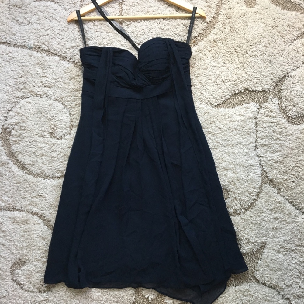 Bill Levkoff Strapless Navy Cocktail Dress Size 4